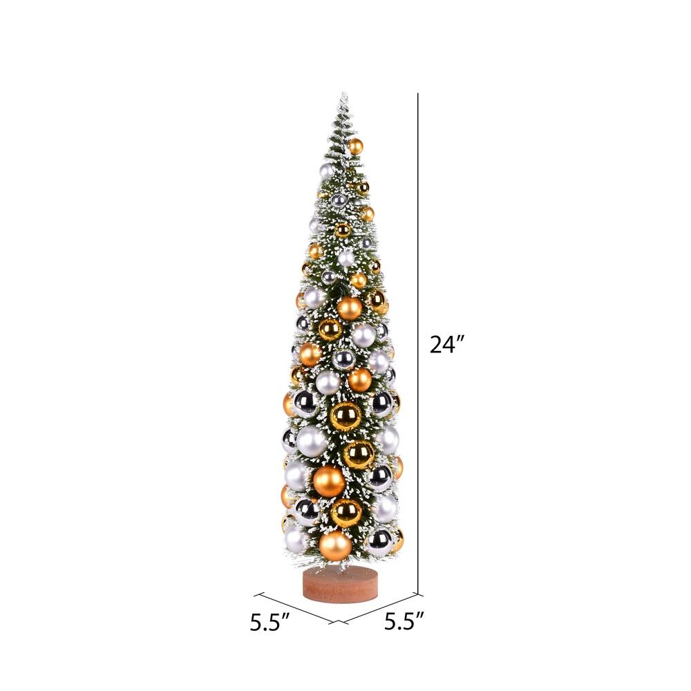 Vickerman 24" Vintage Tabletop Frosted Green Artificial Christmas Tree